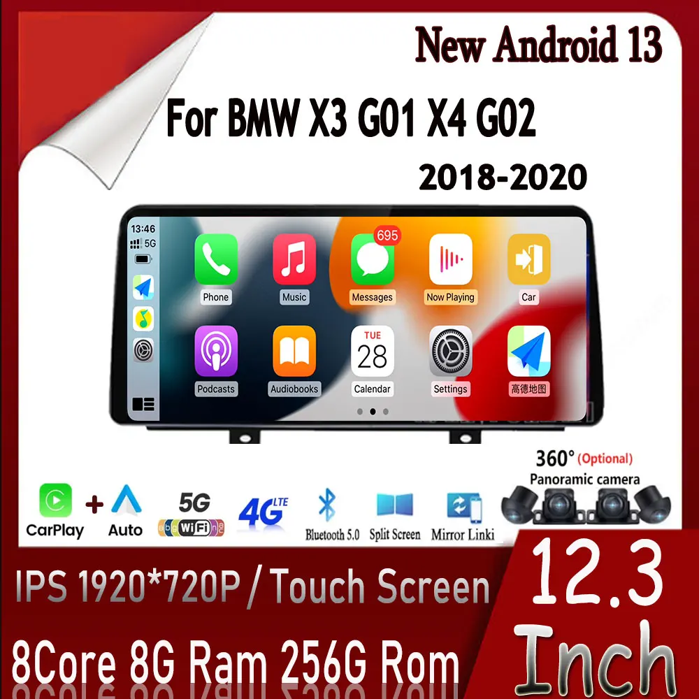 

12.3''Android13 For BMW X3 G01 X4 G02 2018 - 2022 EVO System Auto Multimedia Player Carplay Radio GPS Navigation 4G 1920X720P