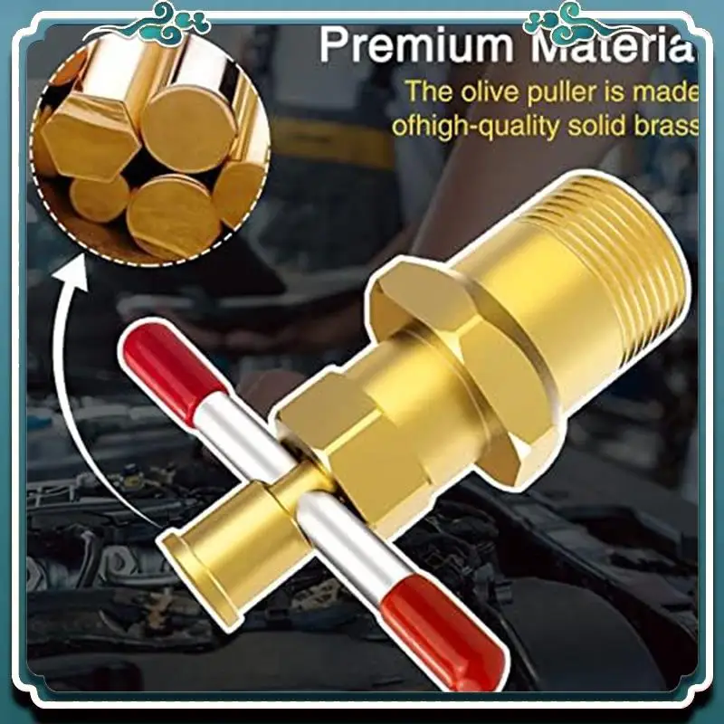 1 PCS Compression Valve Removal Tool Gold Copper For Olive Puller With Diameters Of 1/2 Inch &3/4 Inches Ferrule