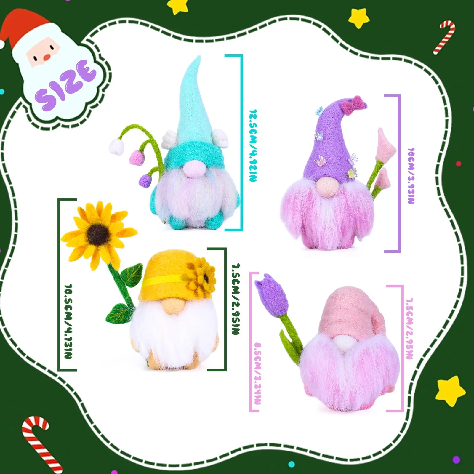 Needle Felting Kits for Beginners Christmas Needle Felting Supplies with Basic Felt Tools Instructions for DIY 1/2/4PCS needle felting kit,wool felting kit,needle felting painting kit
