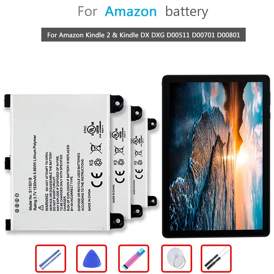 Battery1530mAhForAmazonKindle2DXDXGD00511D00701D00801Tablet