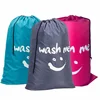 Smile Shape Nylon Laundry Bag Wash Me Travel Storage Pouch Machine Washable Dirty Clothes Organizer Wash Drawstring Bag 1