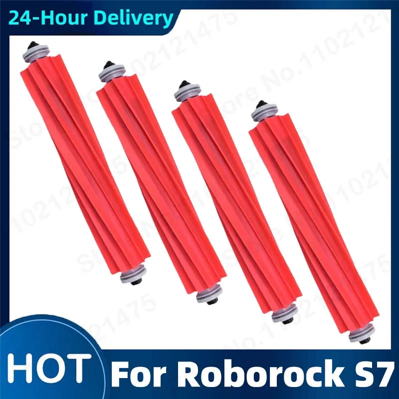 Removable Rubber Main Roller Brush Accessories For Roborock S7 Maxv S70 S75 T7S Plus Robot Vacuum Cleaner Spare Parts 2pcs 6 arms side brush for xiaomi roborock s5 s50 s51 s55 s6 s7 e25 e35 s5 max s6 pure s6 maxv robot vacuum cleaner spare parts