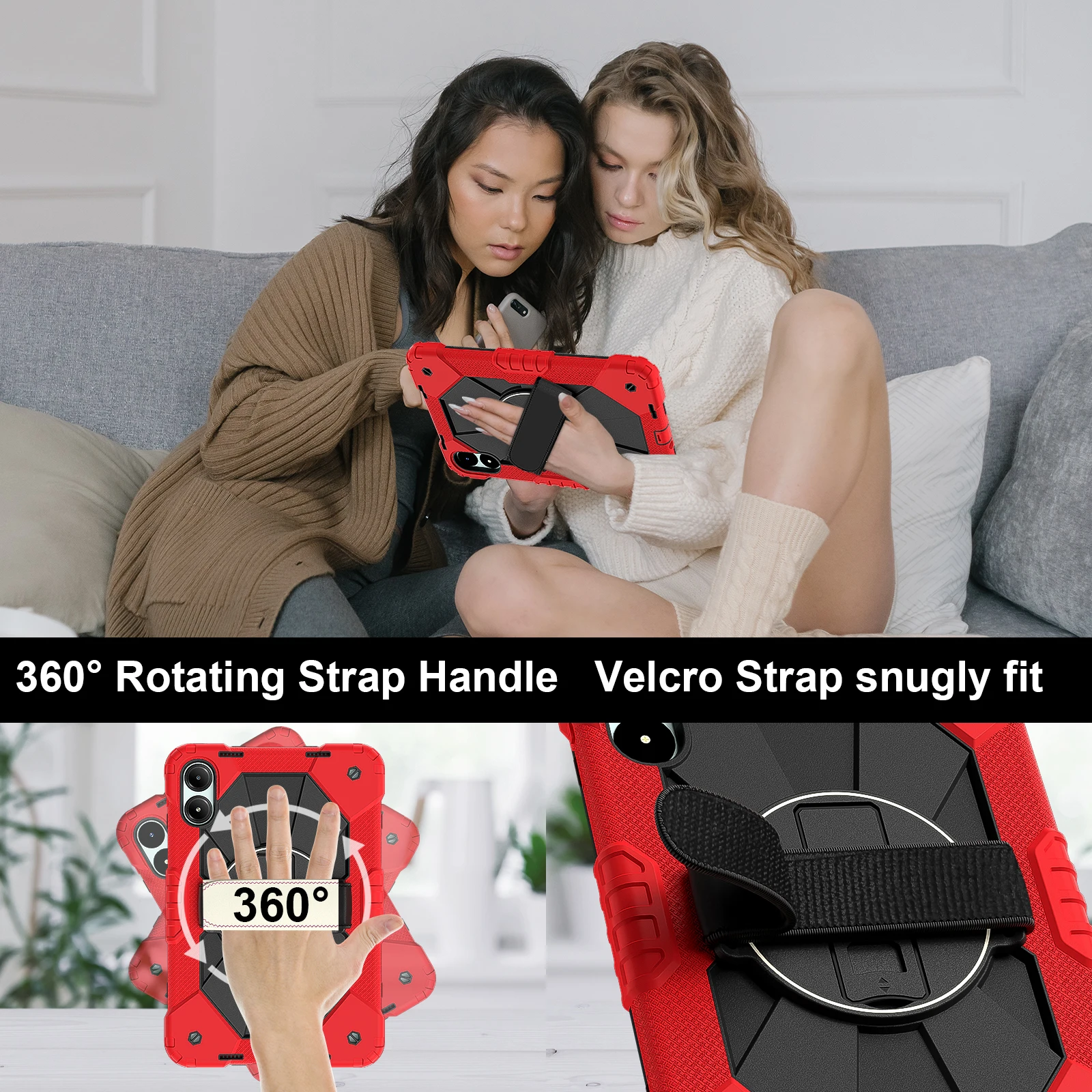 Universal Rotating Stand Case with Hybrid Cover