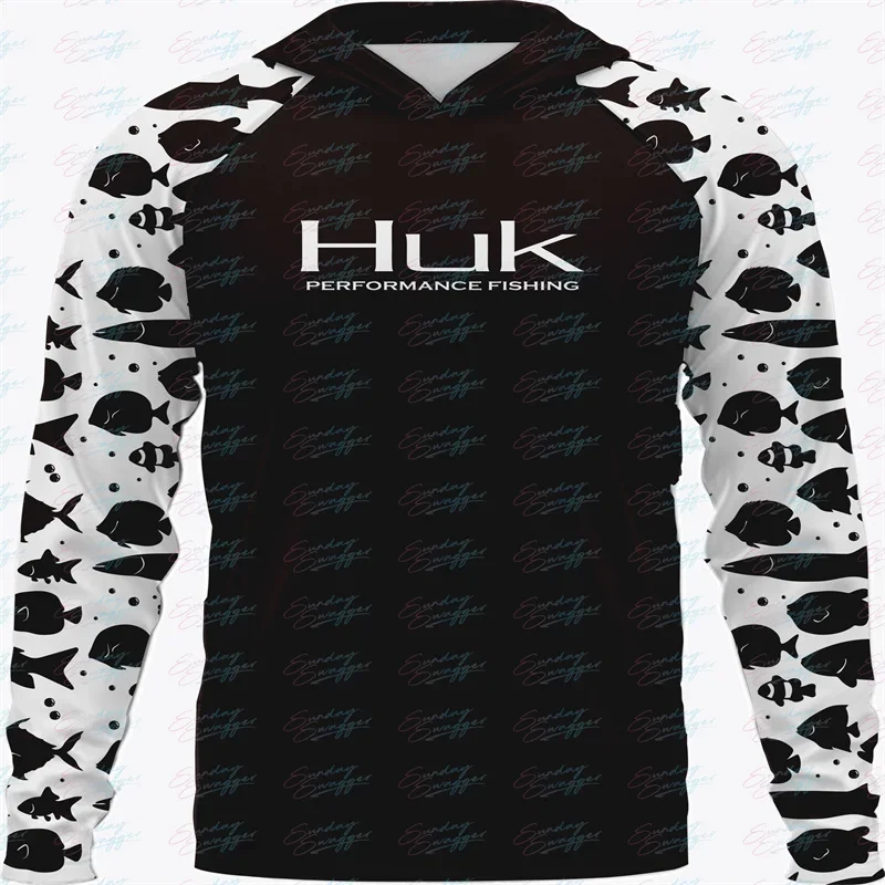 

HUK Men's Fishing Top Outdoor Shirt Long Sleeve Mesh T-shirt Hoodie Sun Protection Breathable Quick Drying Long Sleeve