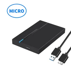 High - Speed External Hard Drive Enclosure - 2.5 USB 3.1 Hard Disk Case Supports Up to 6TB SATA SSD/HDD - SATA (Plug 3.0Micro)