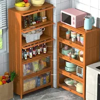 Nordic Solid Wood Kitchen Cabinets Home Living Room Wall Storage Cabinet Simple Multi-layer Kitchen Cabinet Kitchen Furniture 1