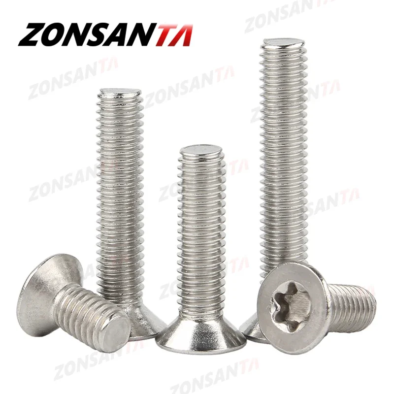 Six Lobe Torx Flat Countersunk Head Screw 304 Stainless Steel Plum blossom Bolt GB2673 M1.4 M1.6 M2 M2.5 M3 M4 M5 M6 M8