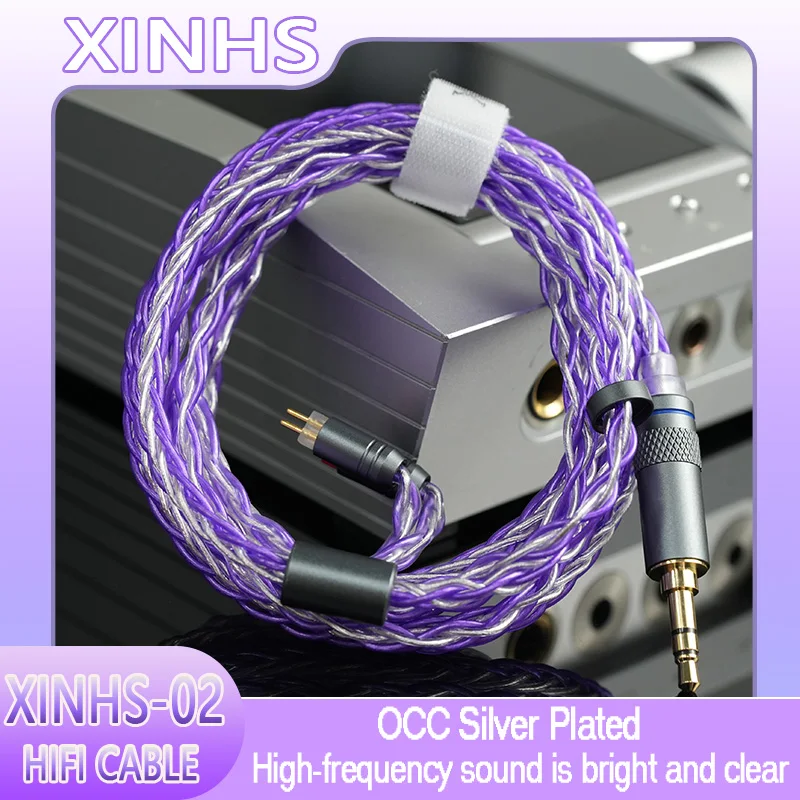 XINHS 8 ストランド単結晶銅メッキシルバーヘッドフォンケーブル