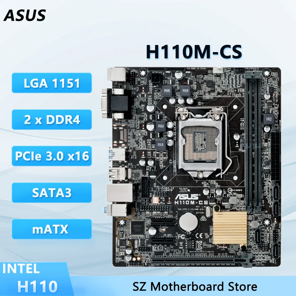 ASUS H110M-CS H110 LGA 1151Motherboard Support i7-6700/6700K i5