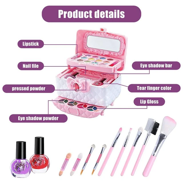 Makeup Kit For Girls Kids Washable Make Up Kits For Girls Real Girls Makeup  Kit For Kids Age 8-12 Beginners Little Girl Makeup - AliExpress