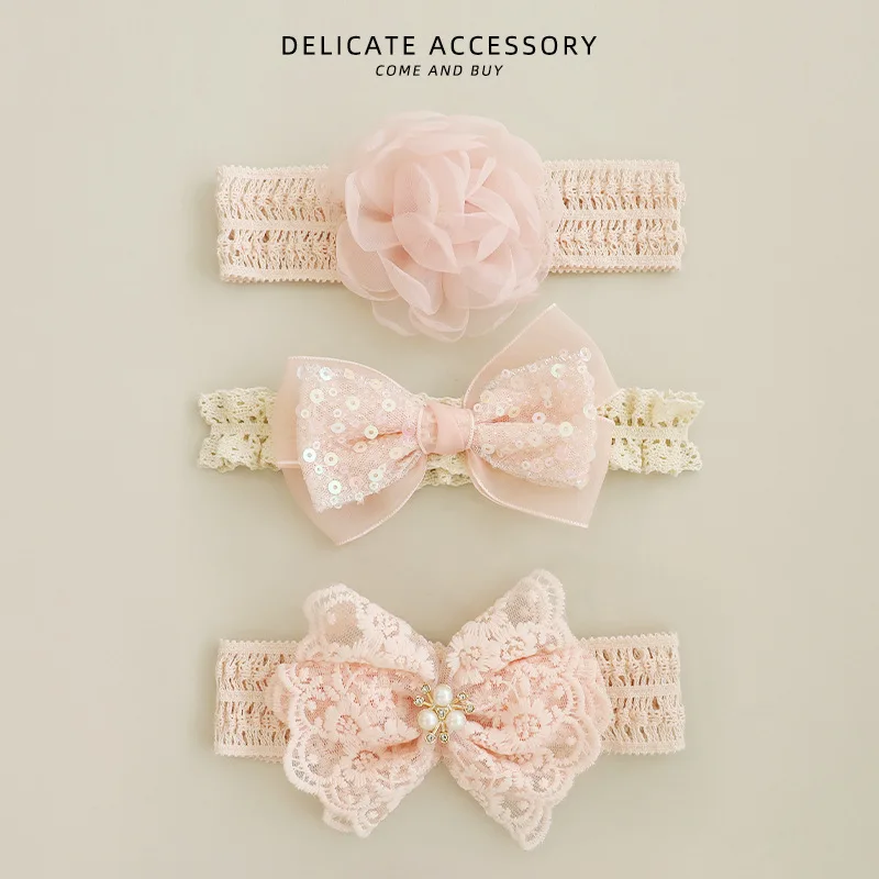 الأميرة الدانتيل الزهور Bowknot الطفل Headbands مرونة فتاة العصابات الشعر الوليد الرضع اكسسوارات التصوير الدعائم أغطية الرأس 2025