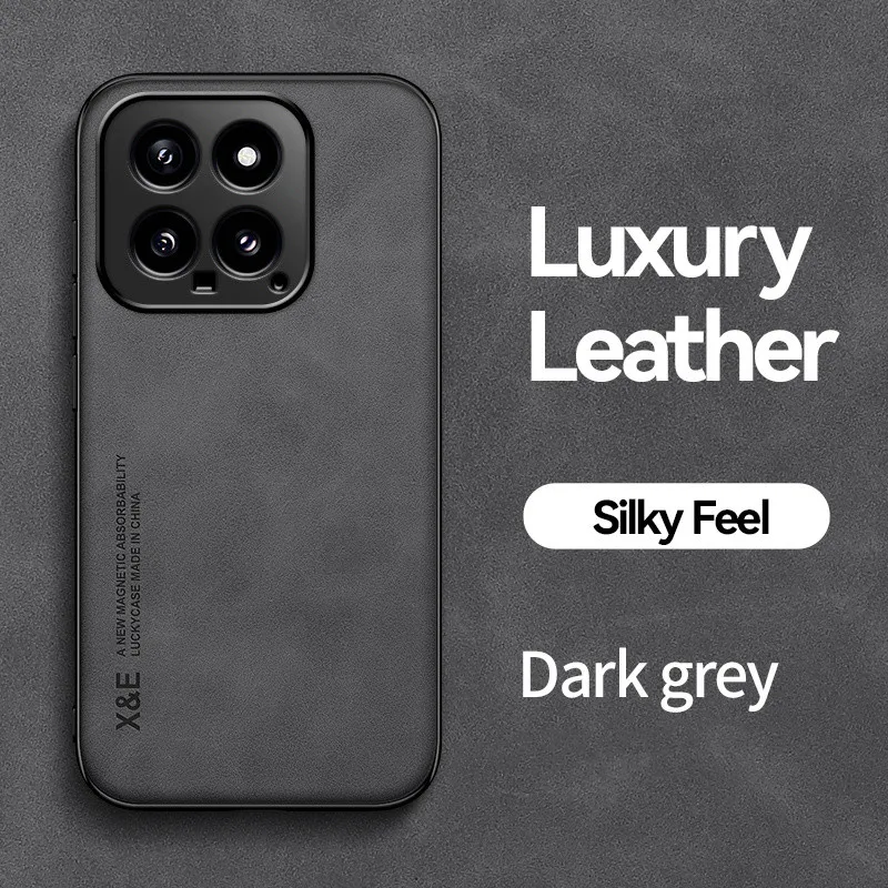 Leather Phone Case with Built-in Metal Plate and Car Magnetic Holder