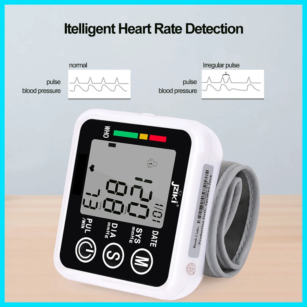 Household Health Care Sphygmomanometer Blood Presure Meter Monitor Heart Rate Pulse Portable Smart Blood Pressure Meter JZK002R