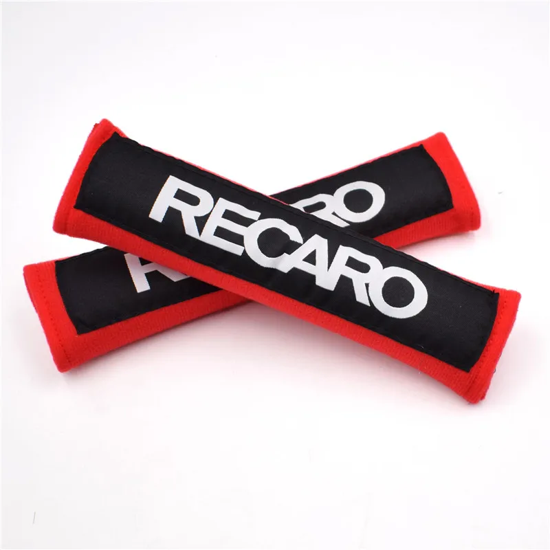 2pcs Jdm Recaro Cotton Seat Belt Cover Soft Harness Pads Shoulder Pad  Red/black - Seat Belt Accessories - AliExpress