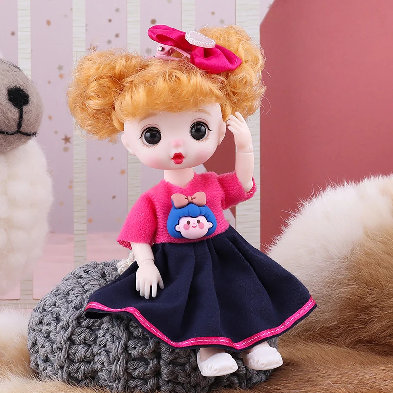 1/12 moda bjd boneca com roupas 13 móvel articulado mini adorável 17 cm  maquiagem natal vestir-se casa de jogo bonecas para meninas brinquedo -  AliExpress