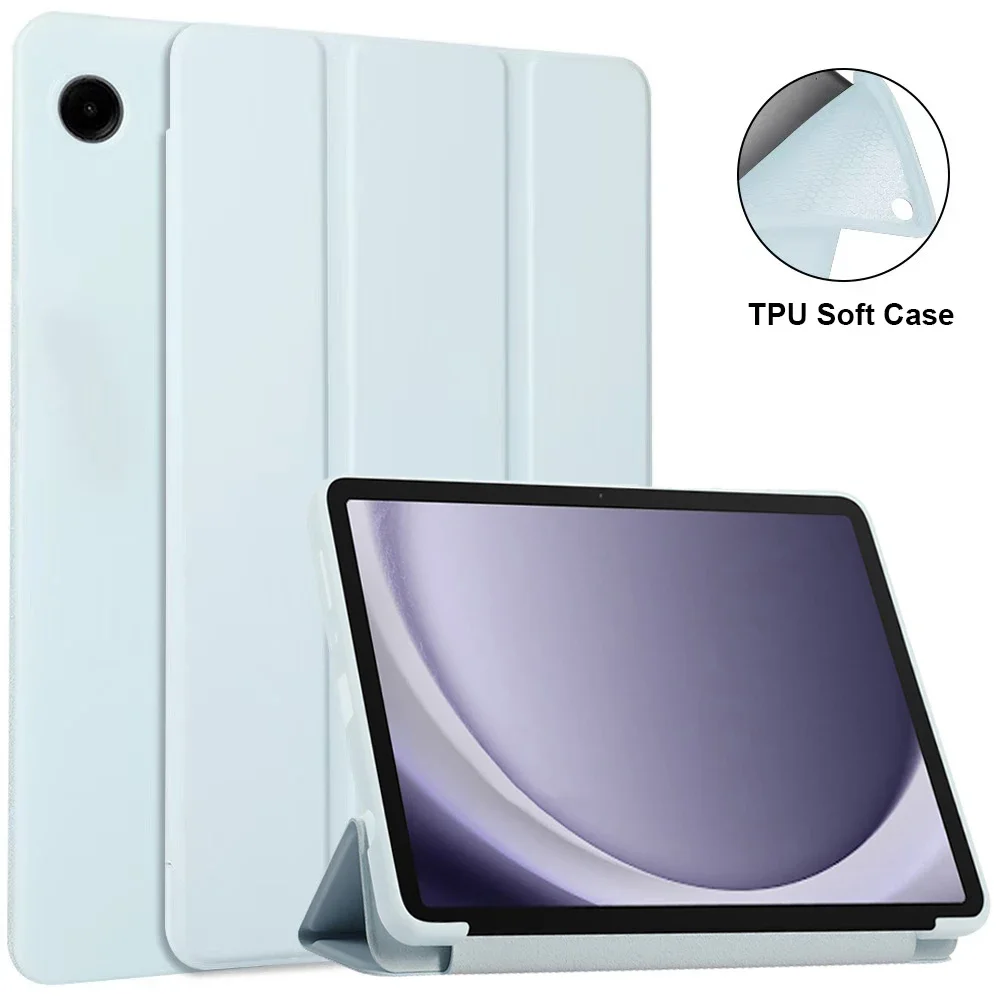 Enhanced Protective TPU Soft Triple-Fold Smart Tablet Case
