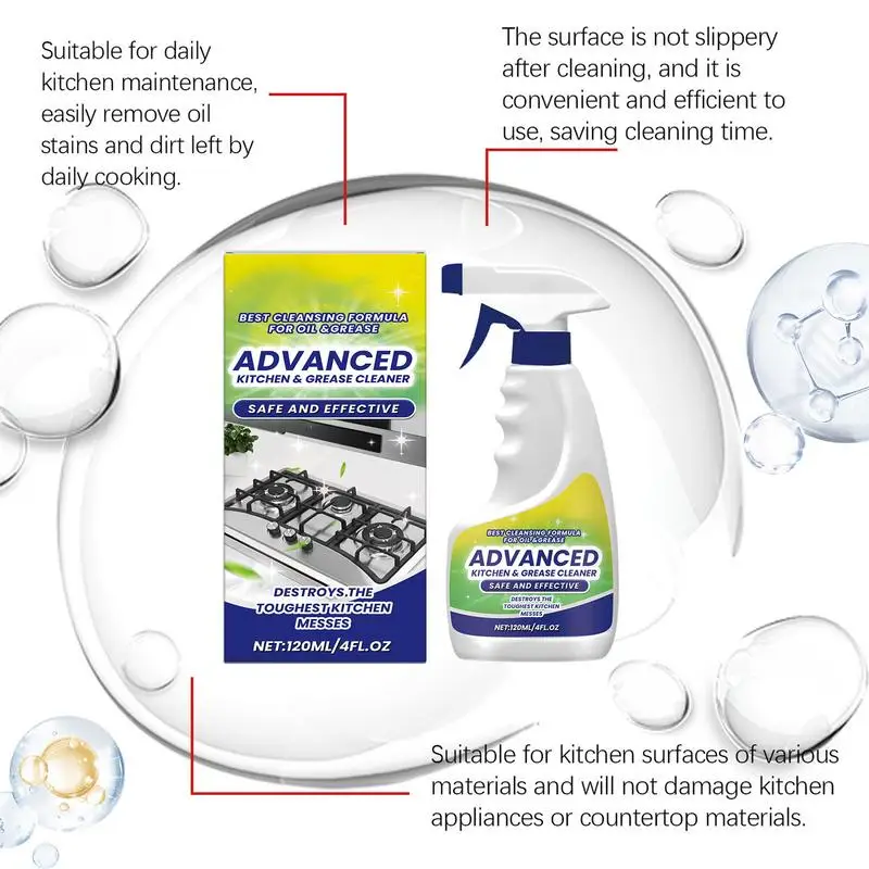 Stove foam cleaner 120ml decontamination foam cleaner spray kitchen stove multi-purpose cleaning liquid