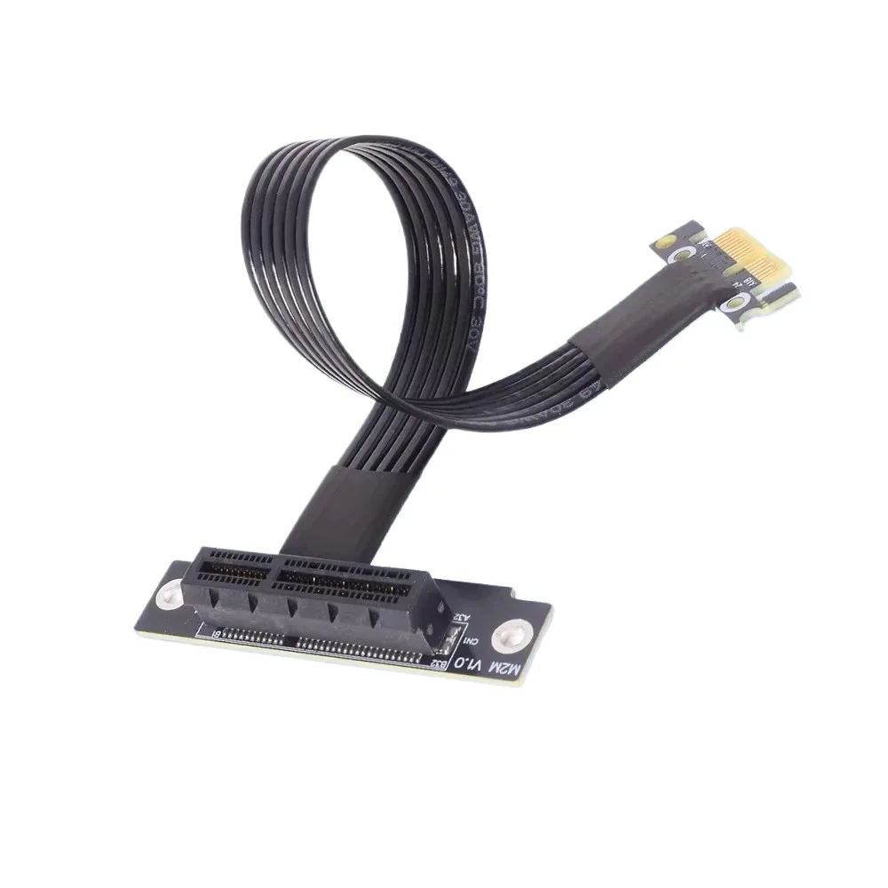 ADT PCI 익스프레스 4.0 x4 to x1 라이저 리본 케이블 그래픽 카드 PCI-E 1x to 4x 연장 케이블 듀얼 90도 라이저 익스텐더