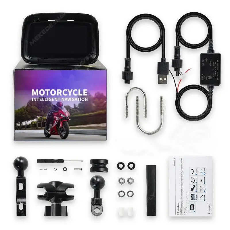 NaviFly 5 인치 휴대용 오토바이 LCD 디스플레이 IPX7 방수 모니터 무선 Apple Carplay 안드로이드 자동 모토 자동차 놀이