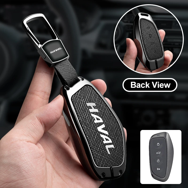 Zinklegierung Leder Autoschlüssel-Etui für Haval H6 H9 2026 H3 H2 M6 Dragon Max F7 F7H Schlüsselanhänger Schutzhülle Auto-Zubehör – Detail 6