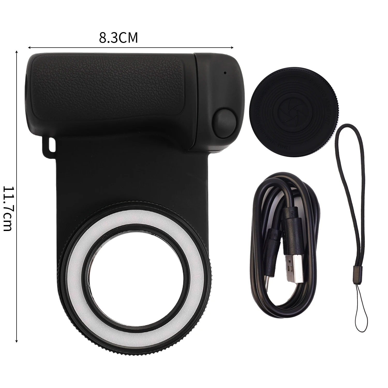 Manico Magnetico per Smartphone Grip, Maniglia per Fotocamera per Telefono Supporto Ricarica Senza Fili con Otturatore Bluetooth Telecomando per IOS Phone Vlog Riprese Video (Nero