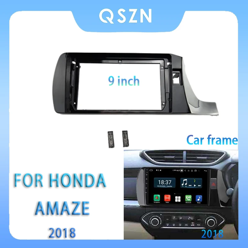 For Honda Amaze 2018 RHD 9 Inch Car Radio Fascia Android MP5 Player Panel Casing Frame 2Din Head Unit Stereo Dash Cover