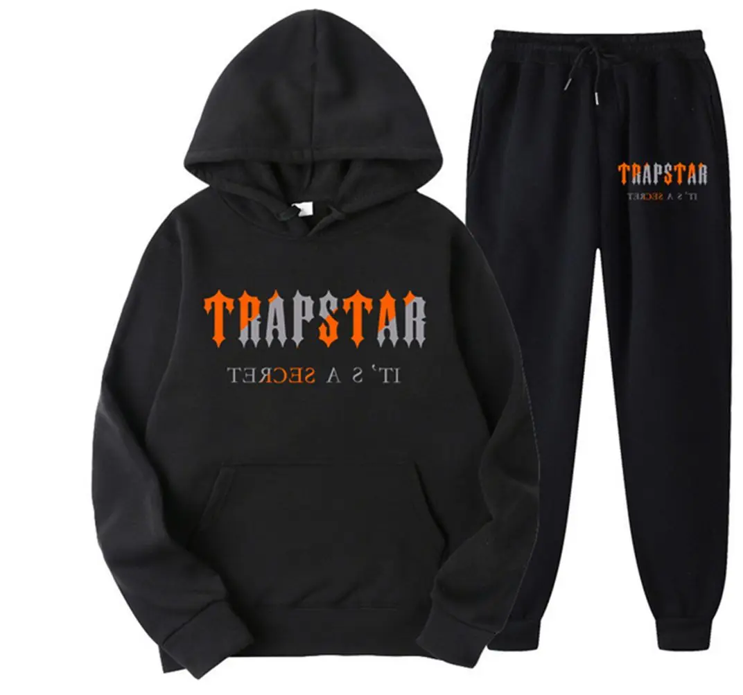 TRAPSTAR Printed tracksuit for men 14 color warm two loose hoodie