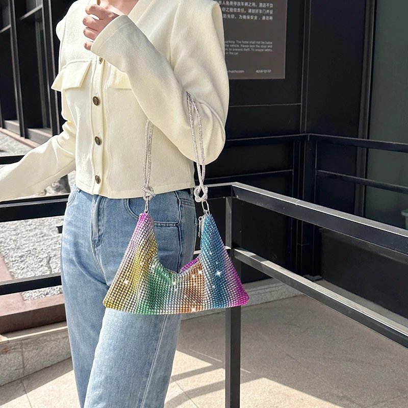 Fashion Tote Bags for Women 2024 New Color Diamond Large Evening Shoulder Bag Woman Party High Quality Luxury Designer Handbag