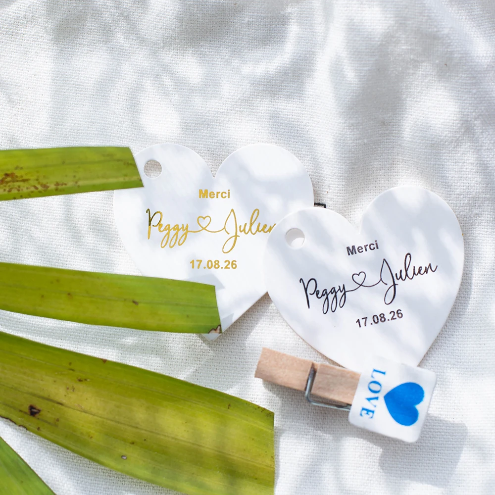 Personalized Card Gold Heart tags Garment Accessories For Handmade Items