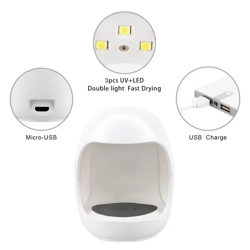 Nail Single Finger Lamp 3W Mini Nails Art Tool Dryer Drying Uv Led Lamp Lampada Per Unghie Egg Shap Strumenti Per Manicure Con Connettore Usb