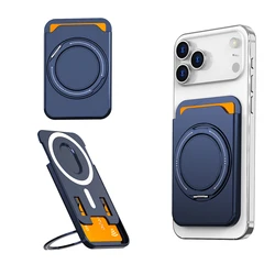 Dual - Position Magnetic Card Holder with Stand and Detachable Design (Dark blue)