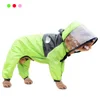 Pet Dog Raincoat Transparent Hooded Jumpsuit Dogs Waterproof Coat Water Resistant Clothes Dogs Cats Pet Jacket for Rainy Day