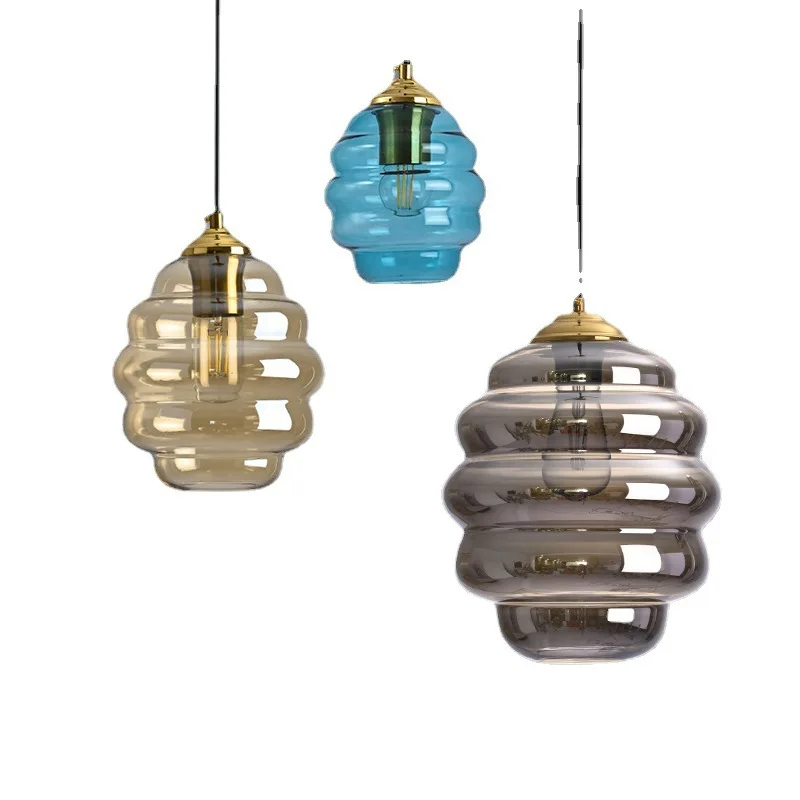 Modern Colorful Hanging Lamp Nordic Stained Glass Pendant Light Ball