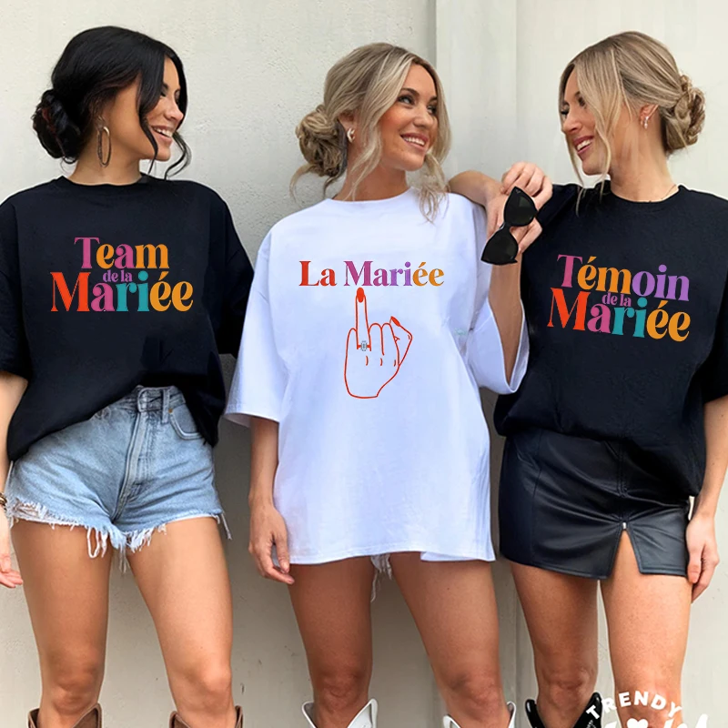 French Girls Single Farewell Tops: Future Bride Team Bride Tees, Printed T-shirts for EVJF & Bridal Shower 1