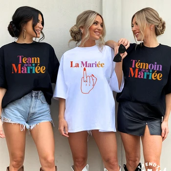 French Girls Single Farewell Tops: Future Bride Team Bride Tees, Printed T-shirts for EVJF & Bridal Shower 1