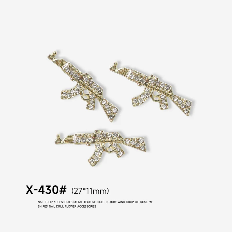 3pcs Shiny Diamonds Alloy Gun Nail Charms 3d Metal Gun Nail Art Charms Ak  Weapon Nail Charm Rhinestones Gun Charms For Nails - Rhinestones &  Decorations - AliExpress