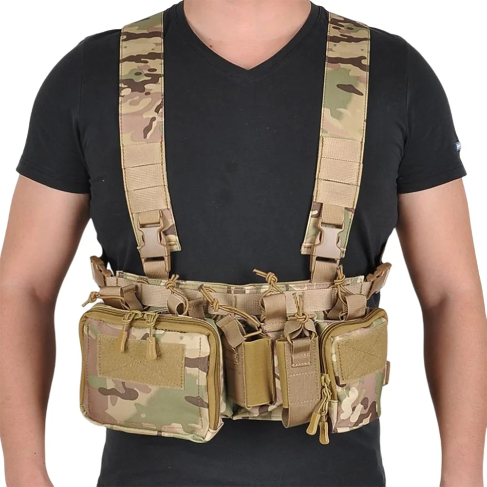 

Outdoor tactical vest camouflage vest training vest multi-functional harness breathable and wear-resistant outdoor chest hanging