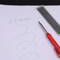 2.8mm Solid Carpenter Pencil, Deep Hole Marking Pencil Mechanical Built in Pencil Sharpener Scriber Refill Drawing Construction 2