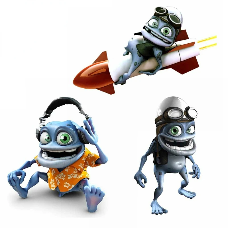 A-0441 Funny Cartoon Crazy Frog Modeling Car Stickers PVC RV Auto Motocross  Racing Portable Helmet Trunk Wall Waterproof Decals