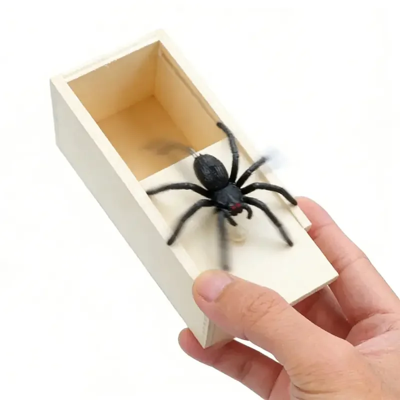 Trick Spider Funny Scare Box - Wooden Hidden Box Quality Prank Toy Fun Game Prank Trick for Friend Office Toys Trick Spider Funny Scare Box - Wooden Hidden Box Quality Prank Toy Fun Game Prank Trick for Friend Office Toys
