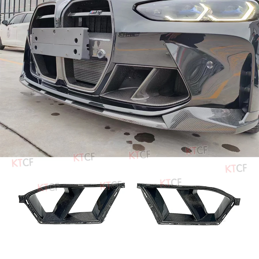 

Real Carbon Fiber Front Insurance Air Inlet Grille for BMW M3 M4 G80 G82 G83 Front Bumper Side Vents FRP Decorative Spoiler