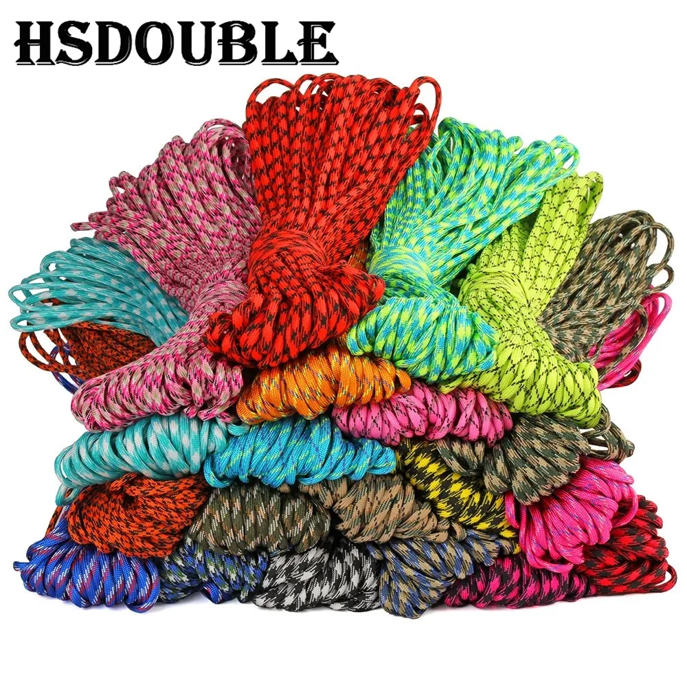 7 Cores 550 Paracord Cord 5M Dia.4mm For Outdoor Camping Survival Lanyard Parachute Rope Hiking Tent Accessories