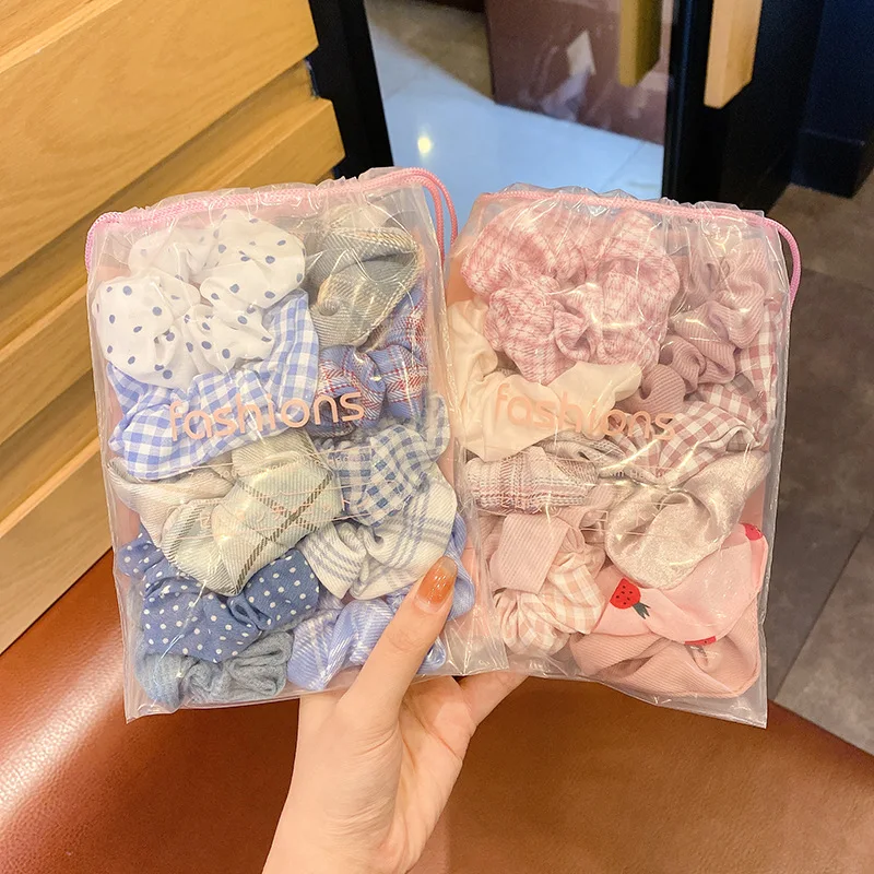 

Wholesale 40PCS Fabric Printing French Elastic Hair Scrunchies For Women Hair Ties Rubber Band Hair Rope Accessories