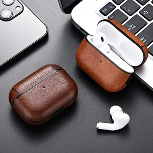 Image for Leather Hard Plastic Cover for AirPods Pro 2 Case  