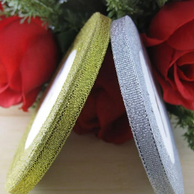 Multicolor Silk Satin Organza Glitter Ribbon for Elegant Decorations - 25 Yards