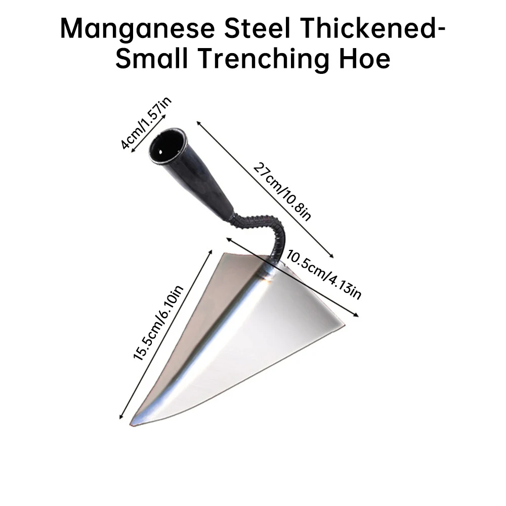 Sharp Triangle High Carbon Manganese Steel Hoe Weeding Trenching Garden Gardening Tools Rural Agricultural Planting Hoe