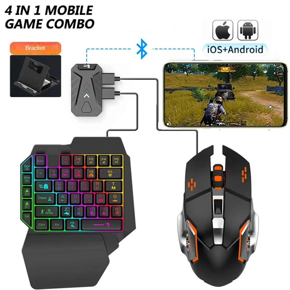 

Mobile Game Keyboard and Mouse Adapter, PUBG/Call of Duty Controller Converter Wired/Wireless for Android Phone IOS Adapter