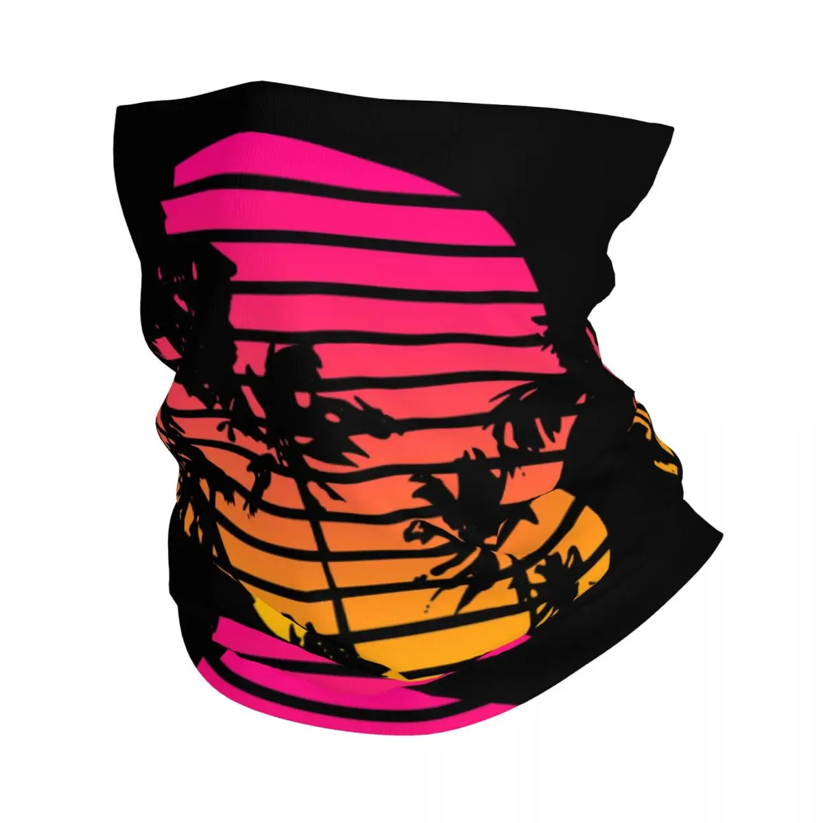 

Tropical Sunset Vintage Bandana Neck Gaiter Printed Synthwave Vaporwave Punk Mask Scarf Multi-use Headwear Cycling Unisex Adult