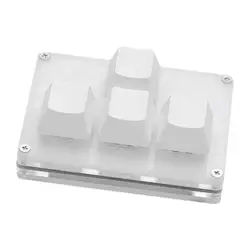 Mini Mechanical Keypad with 4 Customizable Directional Keys - USB, White (White)
