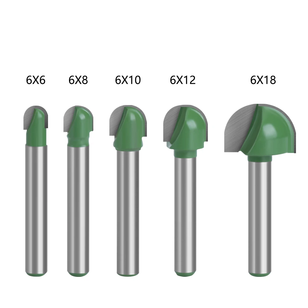 LAVIE 5 stücke Oder 4 stücke 6mm Schaft Ball Nase Router Bits Set Schaftfräser Runde Cove Box Vhm CNC Radius Core Fräsen Bit MC0602 – Detail 7
